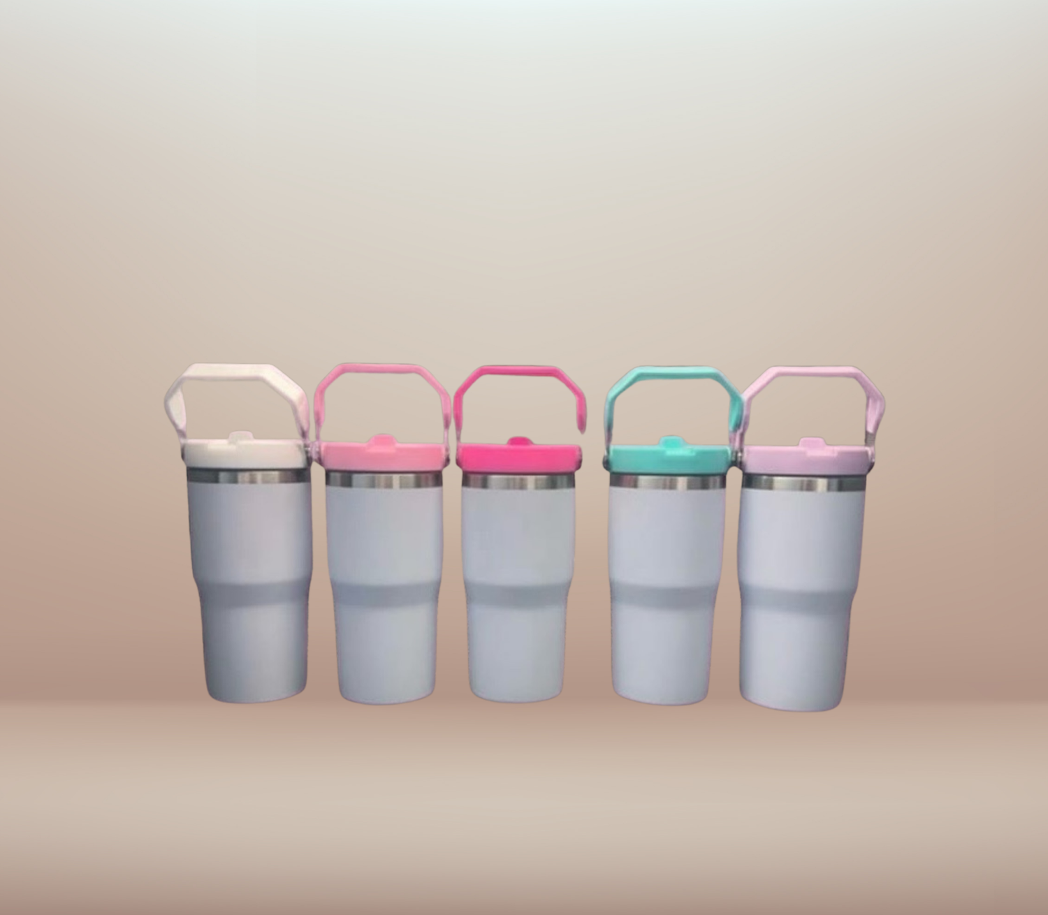 30oz / 887ml with different colour lids